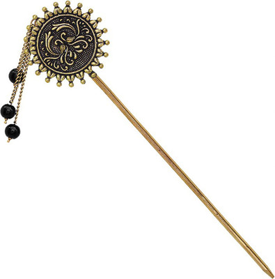 JAIPAR MART VLHP7GBLK Hair Pin(Black, Gold)