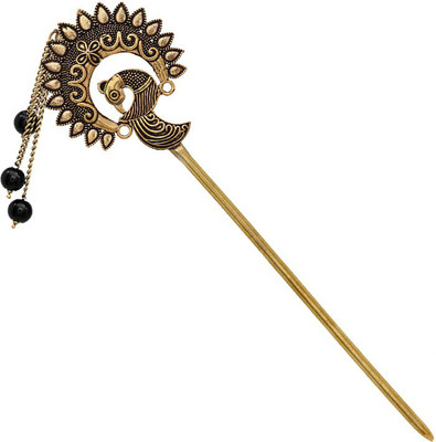 JAIPAR MART VLHP31GBLK Hair Pin(Black, Gold)