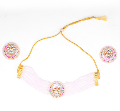 CARDINAL Alloy Gold-plated White Jewellery Set(Pack of 1)