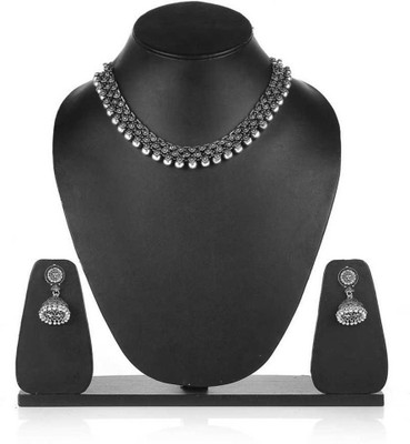 Vintage Jewelery Brass Black Silver Silver Jewellery Set(Pack of 1)