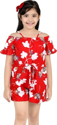 naughty ninos Floral Print Girls Jumpsuit