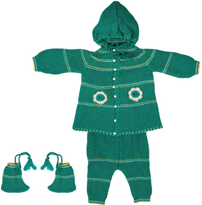 ANIXA Baby Boys & Baby Girls Casual Sweater Pyjama(DARKGREEN)
