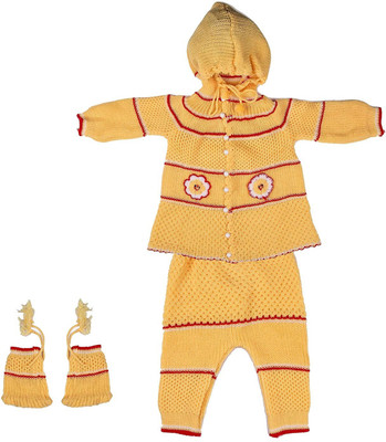 Trendy World Baby Boys & Baby Girls Casual Sweater Pyjama(ORANGE)