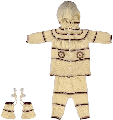 ANIXA Baby Boys & Baby Girls Casual Sweater Pyjama(Beige)