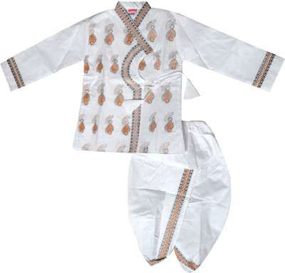 navraj Baby Boys Festive & Party Dhoti & Kurta Set(White Pack of 1)
