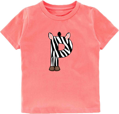Kavee Baby Boys Printed Pure Cotton Regular T Shirt(Pink, Pack of 1)
