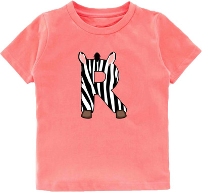 Kavee Baby Boys Printed Pure Cotton Regular T Shirt(Pink, Pack of 1)