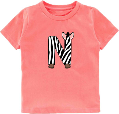 Kavee Baby Boys Printed Pure Cotton Regular T Shirt(Pink, Pack of 1)