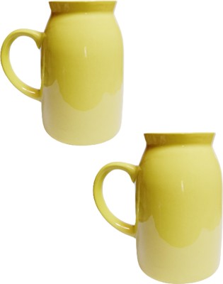 Aone Glass and Crockery Store cane shape Design look Ceramic Coffee Mug(400 ml, Pack of 2)