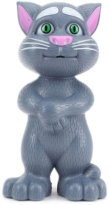 AS TRADERS Intelligent Talking Tom Cat With Wonderful Voice Recording, Grey(Grey)