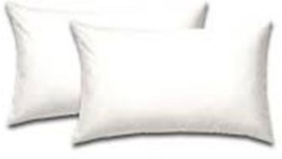 Purina's Satin fabric Cushion Filler Polyester Fibre Solid Sleeping Pillow Pack of 2(White)