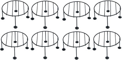 Appeasy Black Metal Heavy Duty Round Indoor Outdoor Flower Pot Plant Stand for Home Garden Balcony Living Room Decor 8 pc. (Circular) Plant Container Set(Pack of 8, Metal)