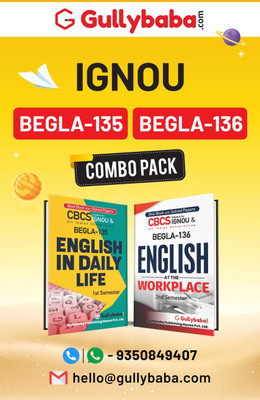 Gullybaba IGNOU BAG (English) BEGLA-135 English In Daily Life And BEGLA-136 English At The Workplace In English First Year Combo Of IGNOU Help Book With Solved Sample Papers And Important Exam Notes Plus Guess Paper(Paperback, Gullybaba) Gullybaba IGNOU BAG (English) BEGLA-135 English In Daily Life And BEGLA-136 English At The Workplace In English First Year Combo Of IGNOU Help Book With Solved Sample Papers And Important Exam Notes Plus Guess Paper(Paperback, Gullybaba)