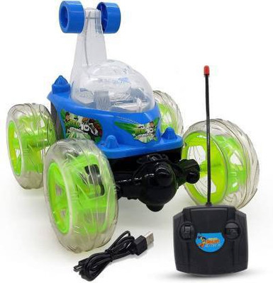 wonder digital Lighting Stunt Car Ben 10 Remote Control Rechargable Acrobatic 360 Degree Twisting Stunt Car with Music & Lights and Charger for Kids(Multicolor)