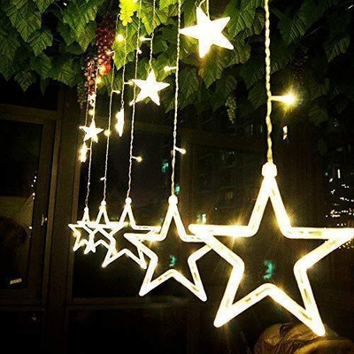spark world 138 LEDs 3.51 m Yellow Color Changing, Flickering, Steady Star Rice Lights(Pack of 1)