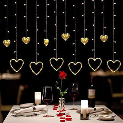 URBAN LANTERNS 220 LEDs 2.03 m Yellow Steady, Flickering Heart Rice Lights(Pack of 1)