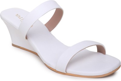 VALIOSAA Women Wedges(White , 8)