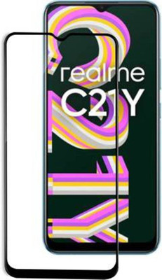 DMJHP Edge To Edge Tempered Glass for Realme C21Y(Pack of 1)