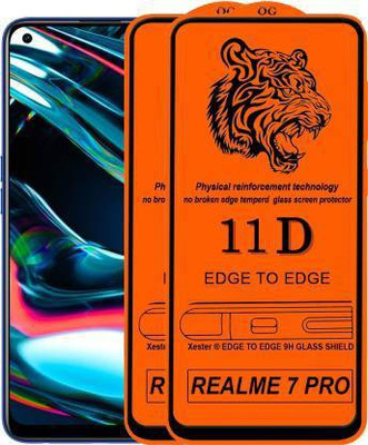 kentop Edge To Edge Tempered Glass for Realme 7 Pro(Pack of 2)