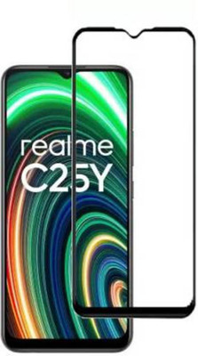 DMJHP Edge To Edge Tempered Glass for Realme C25Y(Pack of 1)