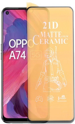 Mersal Nano Glass for Oppo A74 5G Pubg Matte Screen Guard Premium Sensitive Touching Full Glue Branded(Pack of 1)