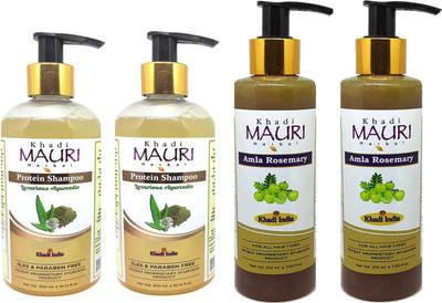 Khadi Mauri Amla Rosemary & Protein Shampoo - Pack Of 4(840 ml)