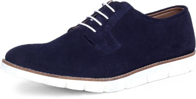 LOUIS STITCH Men Italian Suede Leather Shoes Casuals For Men(Blue , 7)