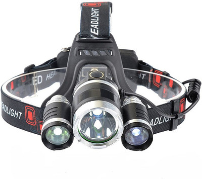 Dhupgarh Zooming 3 LED Rechargeable Waterproof Head lamp Torch Torch(Black, 15 cm, Rechargeable)