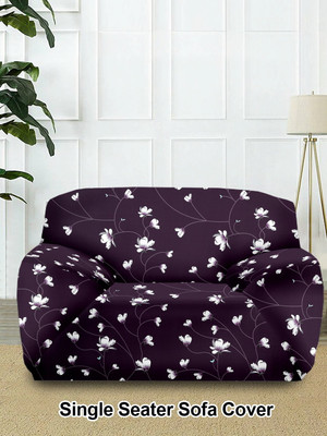 Cortina Polyester 3 Seater Sofa Floral Cover(Pack of 1 Purple)
