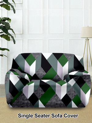 Cortina Polyester Geometric 1 Seater Sofa Cover(Multicolor Pack of 1)