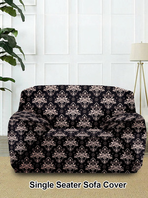Cortina Polyester Damask 1 Seater Sofa Cover(Multicolor Pack of 1)