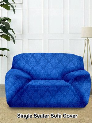 Cortina Polyester 3 Seater Sofa Damask Cover(Pack of 1 Blue)