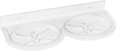 RUHE ABS Wall Mounted Round Double Soap Dish/Soap Stand/Soap Holder (Anti Rust & Corrosion free) Pack Of 1(Clear)