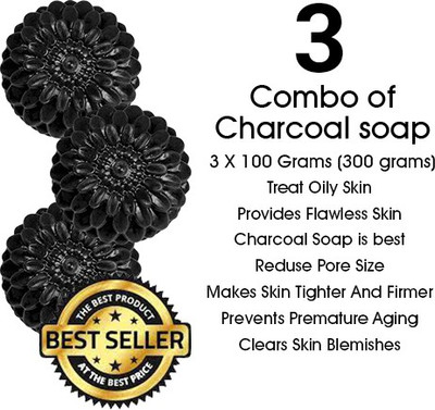 Hari Krishna Healthcare Deep Cleaning & Exfoliating Activated Charcoal Soap For Men & Women(90 g)