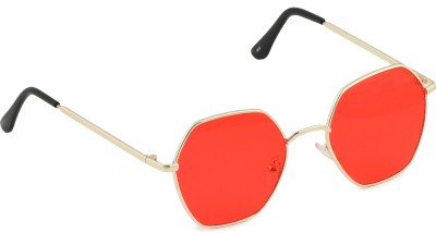 Dervin Round Sunglasses(For Men & Women, Red)