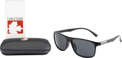 Clark N' Palmer Rectangular Sunglasses(For Men & Women, Black)