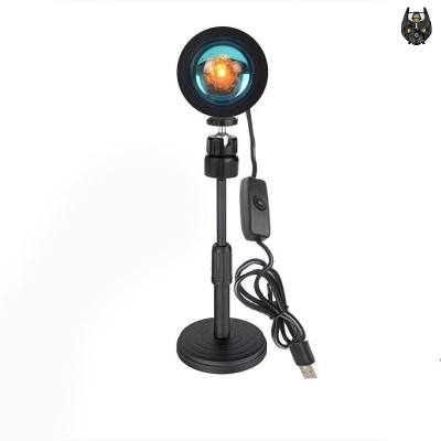 juloxi Sunset Projection Lamp LED Night Lights, 360° Rotation Height Adjustable Romantic Floor Lamp Projector for Home Party Festival Decorate Night Lamp(26 cm, Black)