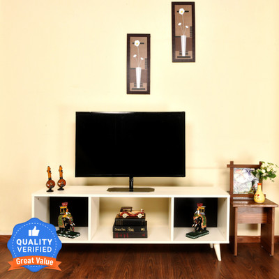 Home Full Engineered Wood TV Entertainment Unit(Finish Color - FROSTY WHITE, Knock Down)