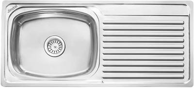 jindal stainless steel Jindal Stainless Steel Kitchen Sink 37x18x8 drain Board Hi Glossy 304 Grade with 10 year warranty Top Mount