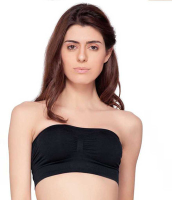 RDV Women Bandeau/Tube Non Padded Bra(Black)