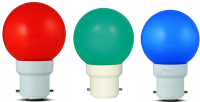 Nelson 0.5 W Basic Round B22 LED Bulb(RGB, Red, Green, Blue, Pack of 3)