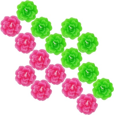 Aseenaa Floating Candles In Flower Shades | Beautiful 16 Wax Candle | Diya Light For Christmas | New Year | Diwali Lighting Celebration | Gift | Home Decor Diyas | Set Of 16pc (1Box Of 8Pc Of Pink Colour And 1Box Of 8Pc Of Green Colour) | Colour : Pink And Green Candle(Pink, Green, Pack of 16)