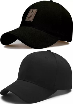 Rozti Applique, Solid, Self Design Skull Cap Cap(Pack of 2)