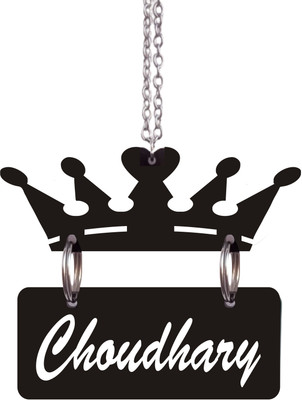 Chanda Creations 3D Acrylic Car Hanging CHOUDHAY with Crown Both Side Car Hanging Ornament(Pack of 1)