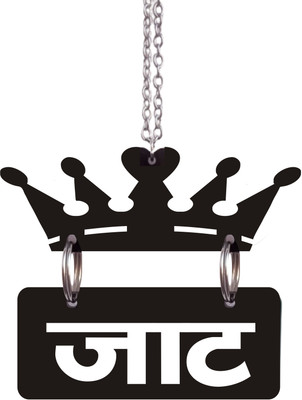 Chanda Creations 3D Acrylic Car Hanging JAAT with Crown Both Side Car Hanging Ornament(Pack of 1)