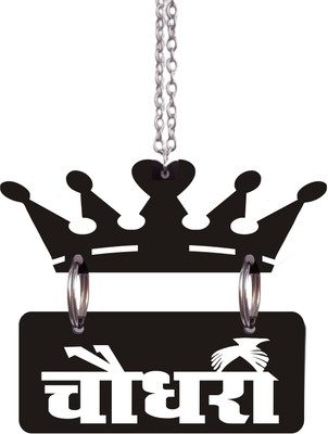 Chanda Creations 3D Acrylic Car Hanging CHOUDHARY with Crown Both Side Car Hanging Ornament(Pack of 1)
