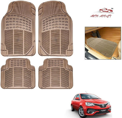 AuTO ADDiCT Rubber Standard Mat For  Toyota Etios Liva(Beige)