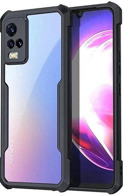 ROSALINE Back Cover for Vivo Y21, Vivo Y21 2021(Black, Transparent, Camera Bump Protector)