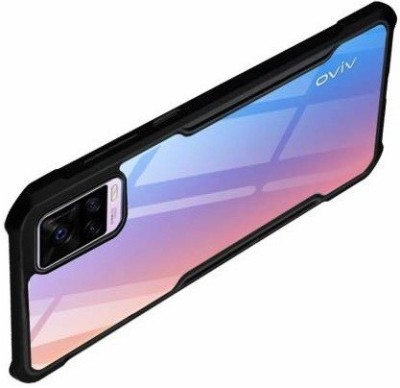 ISH COVER Bumper Case for VIVO V20(Black, Transparent, Shock Proof, Pack of: 1)