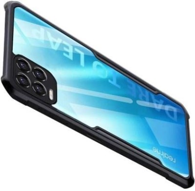 Mobile Back Cover Bumper Case for Realme 8, Realme 8 Pro(Black, Transparent, Shock Proof)